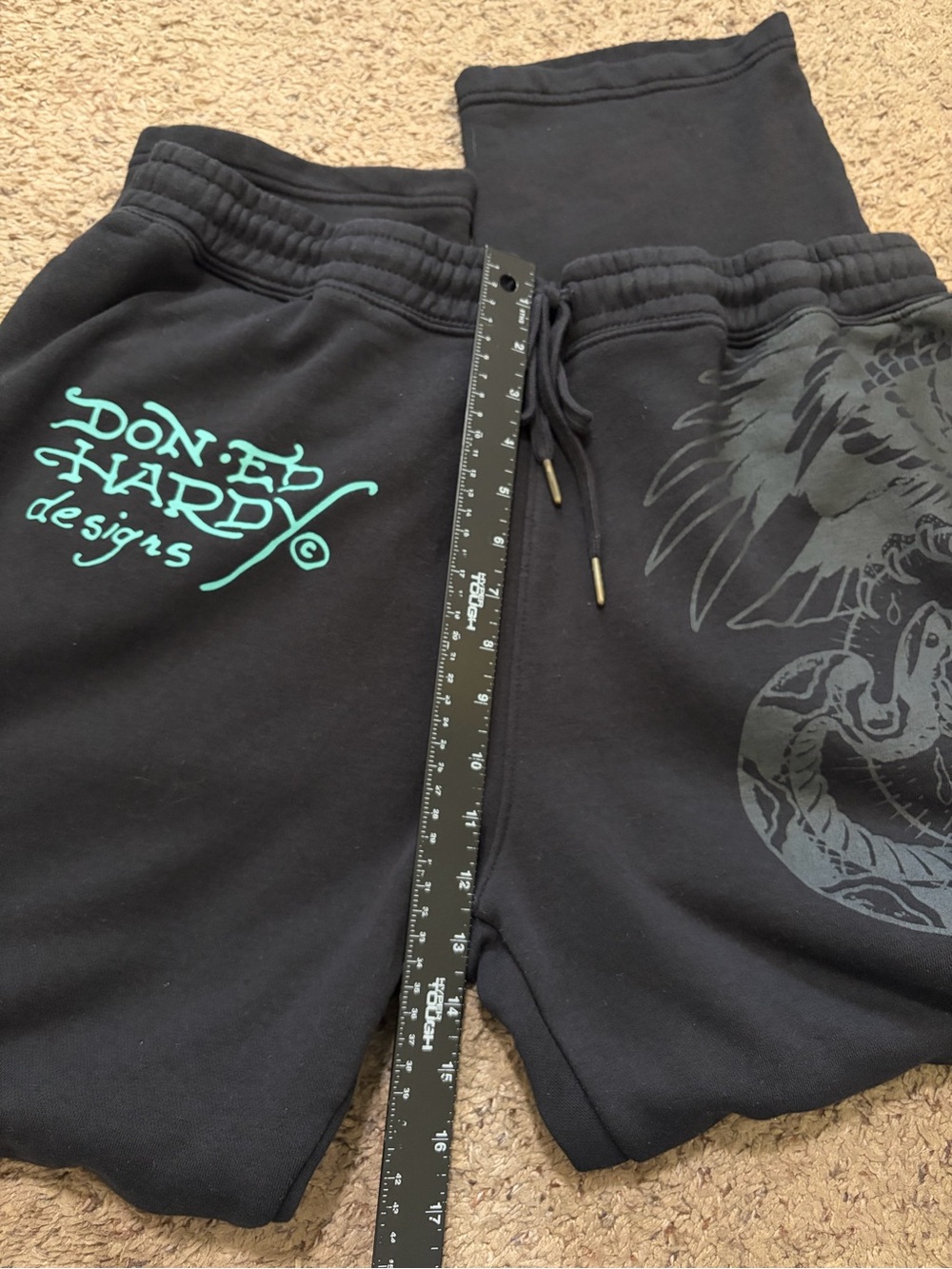 Ed Hardy Crawling Tigers Wide Leg Pant Black Size XL - Picture 9 of 12